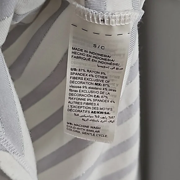 White House Black Market Lace up Sleeveless Top with stripes - Picture 6 of 6